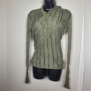 Jigsaw Linen Cotton Blend Open Knit Wrap sz M/L